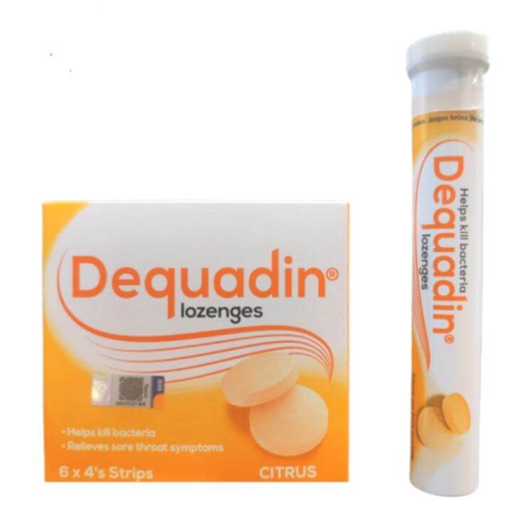 Dequadin Citrus Lozenges Box (6X4's) / Tube (24pcs) | Lazada