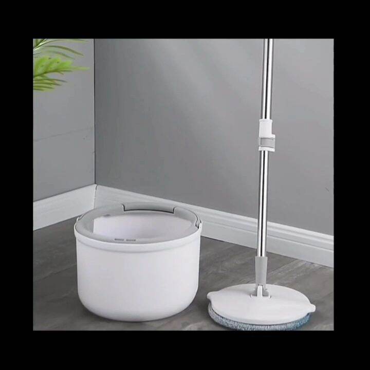 WHITE MAGIC SPIN MOP Spin Mop With Brush Compact Flat Spin Mop With