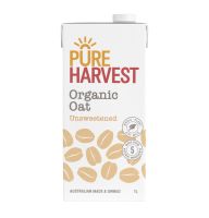 PUREHARVEST Organic Oat Milk Unsweetened Original เพียวฮาร์เวสต์ ออร์กานิค  โอ๊ต มิลค์ อันสวีตเทนเนต ออริจินอล 1 ลิตร