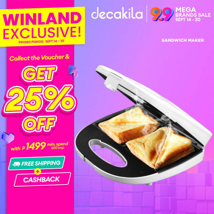 DECAKILA by Winland NonStick Sandwich Maker Sandwich Toaster 700W