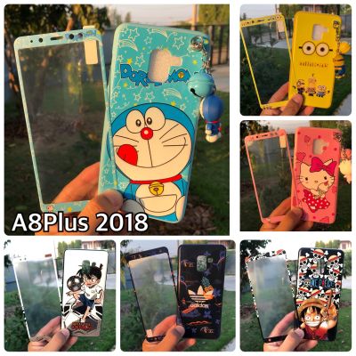 เคสและฟิล์ม Samsung A8Plus 2018  เคสฟิล์มลายการ์ตูน เคสหมีพูห์ เคสมินเนี่ยน เคสโดเรม่อน เคสสติช เคสคิตตี้ เคสFila เคสAdidas เคสNike เคสวันพีช