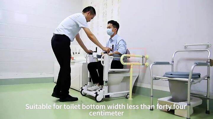 Manual Lifting Transfer Chair & Wheelchair with Commode and Handle to ...