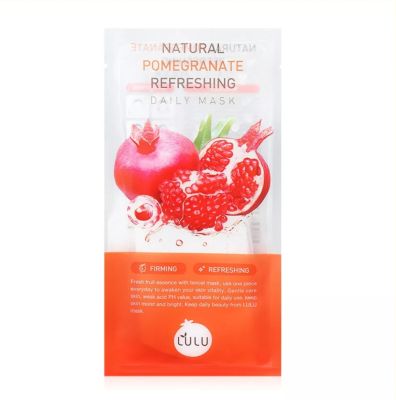 EXP2024 มาสก์หน้า LULU Natural Pomegranate Refreshing Daily Mask เพื่อผิวกระชับเต่งตึง​