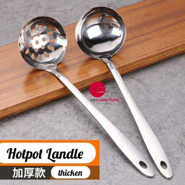 Stainless Steel Ladle /Smooth Ladle/ With Hole/ Soup/ Hotpot used Lazada
