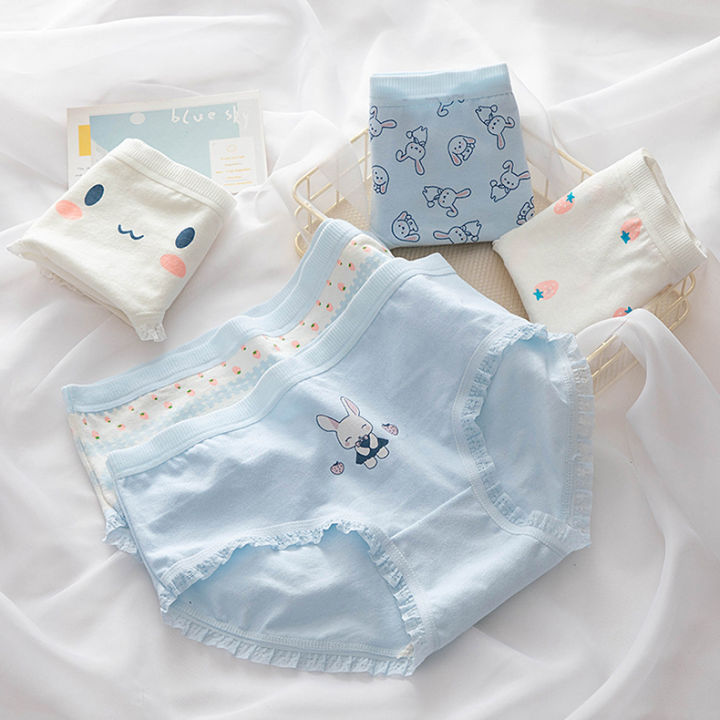 Quần lót cotton, quần lót nữ ren viền kháng khuẩn thấm hút mồ hôi họa tiết  cute dễ thương baby 805 