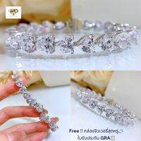 สร้อยข้อมือฝังเพชร Moissanite น้ำ D-VVS1 เงินแท้ 92.5% -A8368