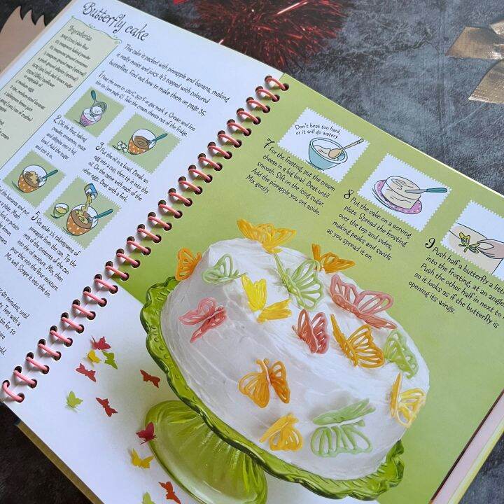 หนังสือสอนทำเบเกอรี่-usborne-children-s-book-of-party-cakes-to-bake-amp-decorate-cookbook-cakes-homemade