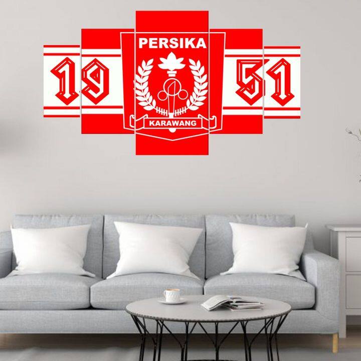 Hiasan Dinding Walldecor Poster Kayu Custom Logo Club Bola Persika