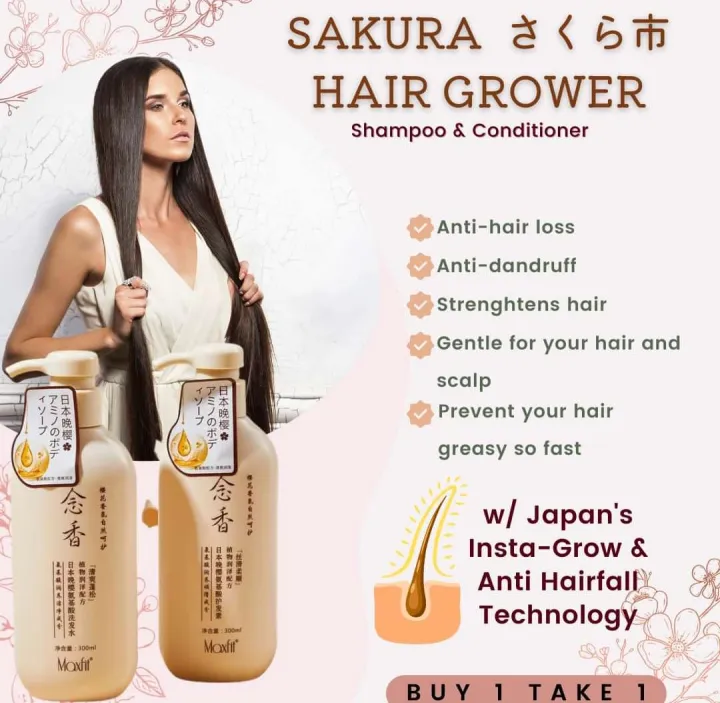 Buy 1 Take 1 Japanese Sakura Shampoo Anti Hair Loss Maxfit Original