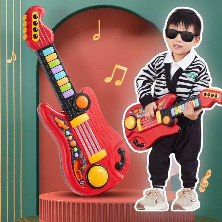 Kids Electric Music Guitar Toys Multifunctional Foldable Creative Bass