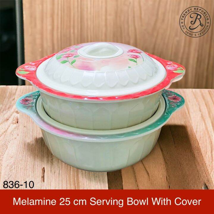 Melamine 25 cm Serving Bowl With Cover For Rice and Dishes Lazada PH