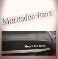 ป้ายสัญลักษณ์ Mercedes Benz Original ของแท้ สวยงาม ส่งเร็ว โลโก้ตัวอักษร สีเงิน เบนซ์ Rear Trunk Side Emblem Sticker Badge For Mercedes C E S GLK (0661)