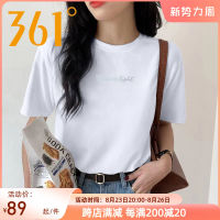 361เสื้อยืดกีฬาแขนสั้นคอกลมทรงหลวมแบบลำลองสำหรับผู้หญิงแบบใหม่ฤดูร้อนปี2023เสื้อยืดแขนสั้นใส่สบายแมทช์ลุคง่าย