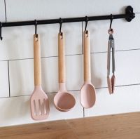 พร้อมส่งจากไทย ถูกที่สุด Neo Woody Pink Silicone Cooking Tools Set