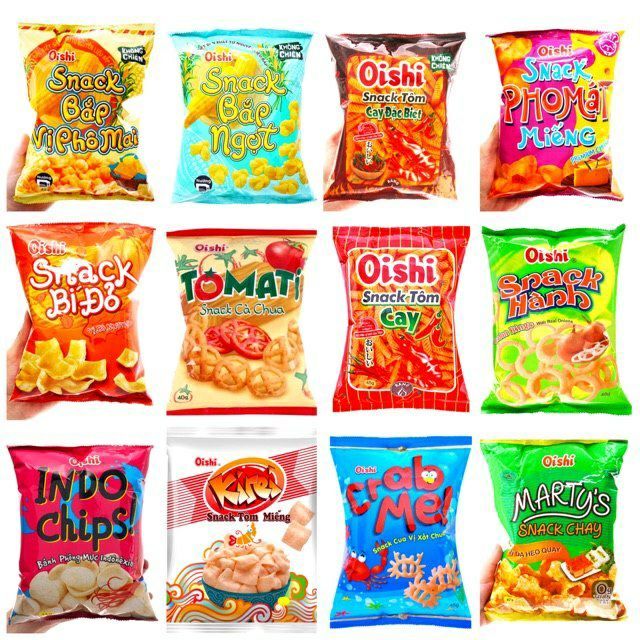 Lốc 10 Bịch Bánh Bim Bim Snack Oishi® Loại 12g ( 1 Lốc 1 Vị Giao Ngẫu ...