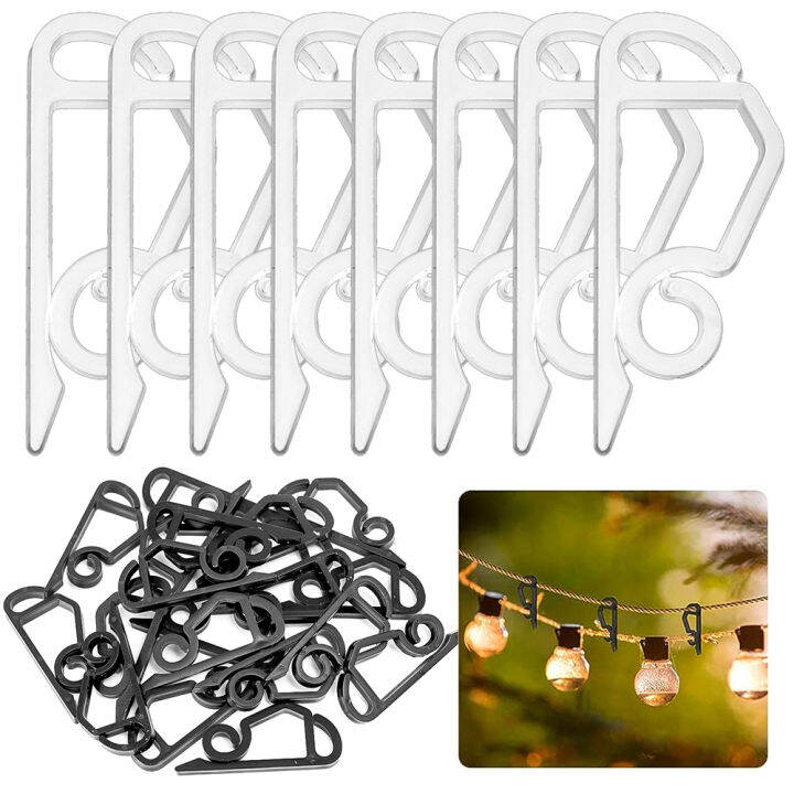 20PCS Light Wire Clip Outdoor Gutter Hooks Tree Securing Led Cable