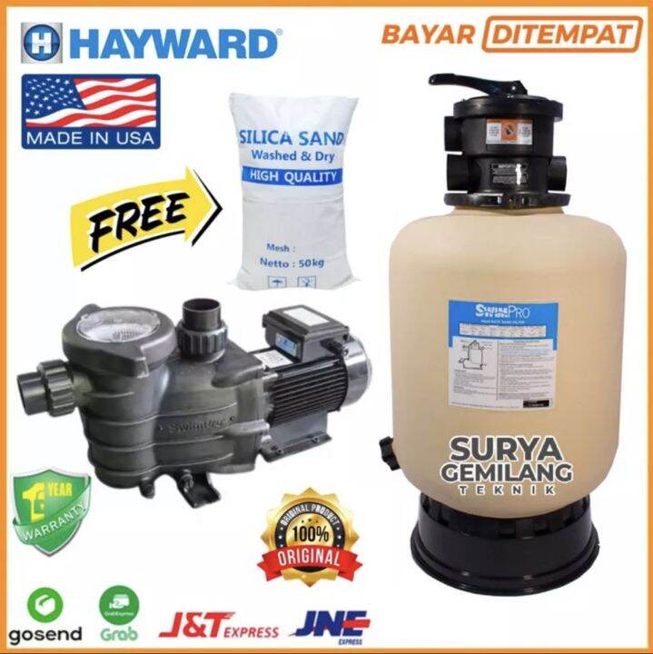 Mesin Pompa Kolam Renang Hayward 3/4Hp + Tabung Filter Hayward 17 inch