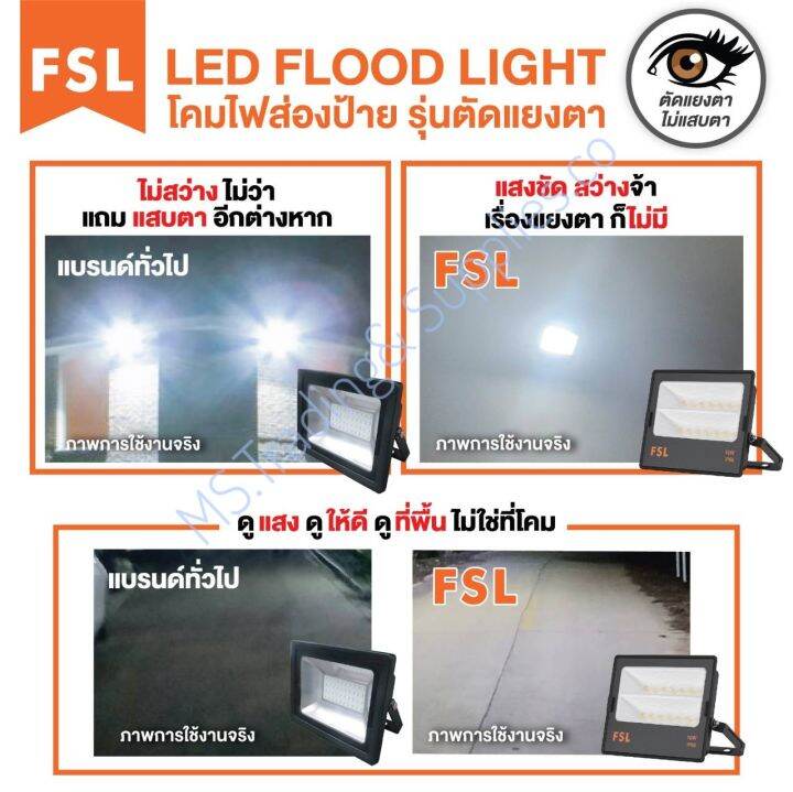 สปอตไลท์-led-รุ่น-ตัดแสงแยงตายี่ห้อ-fsl-flood-light-led-brand-fsl-10-100w-nbsp-แสงขาว-เดย์ไลท์