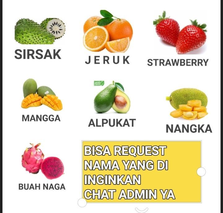 Sticker Label Buah Buahan Stiker Label Jualan Stiker Label Produk Nama Stiker Label 1639