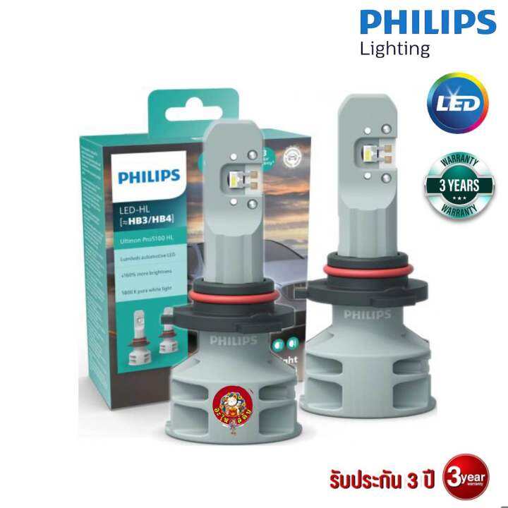 หลอดไฟหน้า-philips-led-headlinght-ultinon-pro5100-ค่าแสง5800k-ความสว่าง-160-ขั้ว-h1-h3-h4-h7-h11-hb3-hb4-hir2-fog-h8