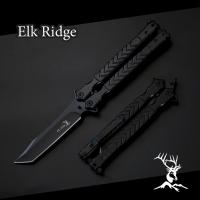 มีดบาลีซอง Balisong มีดควง มีดปีกผีเสื้อ ลายหัวกวาง Elk Ridge สีดำ