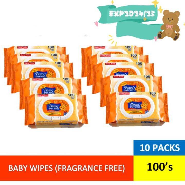 Pureen baby wipes 100s x 10 pack super DEAL wet tissue New Stock