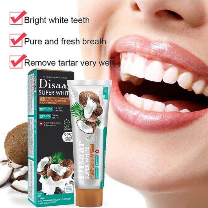 Disaar Organic Coconut Toothpaste Clean Teeth Stain Strengthen Enamel