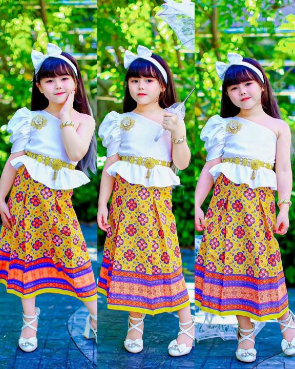 ing-ชุดไทยประยุกต์-ชุดไทยเด็กผู้หญิง-กระโปรงยาว