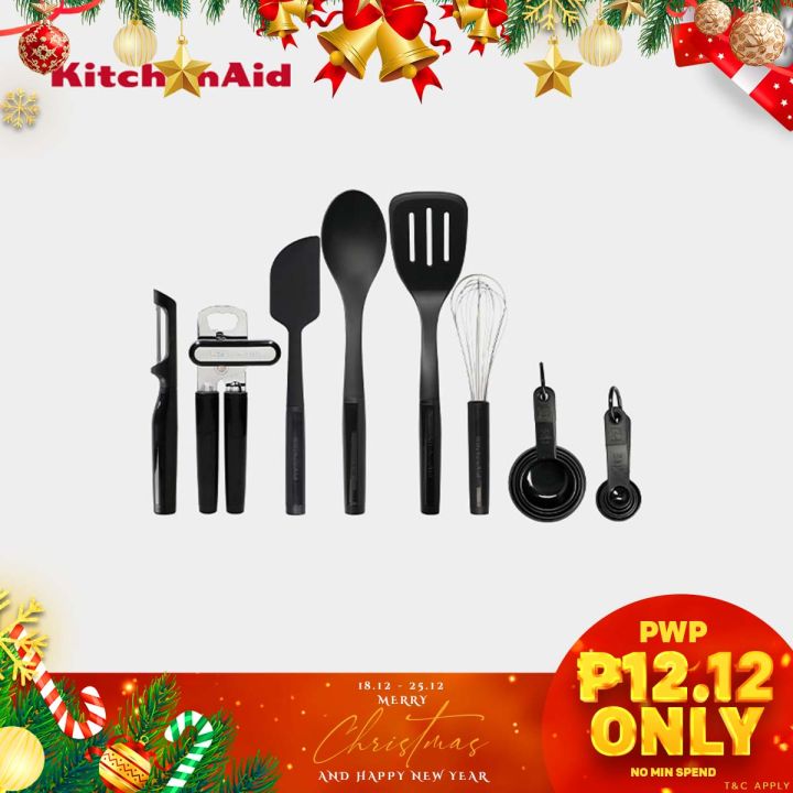 KitchenAid Nylon Slotted Spoon KG2P1104OB (Onyx Black) Bakeware Cookware  Gadget Accessory Kitchen Tool Utensil Quality