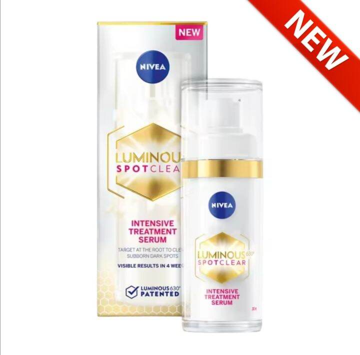 nivea-luminous-630-spotclear-intensive-treatment-serum-30ml-นีเวีย-ลูมินัส630-สปอตเคลียร์-อินเทนซีฟ-nbsp-ทรีทเม้นท์-nbsp-เซรั่ม-ทรีทเม้นท์ลดเลือนจุดด่างดำ-ฝ้าแดดสะสม-30มล