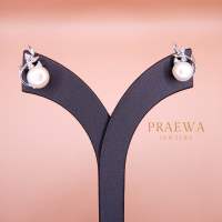 Praewa Jewelry - Stellar Pearl earrings ต่างหูมุกแท้ เพชรสวิส