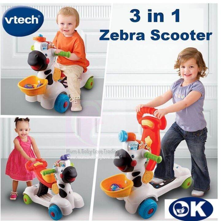 VTECH Baby 3 in 1 Zebra Scooter Lazada