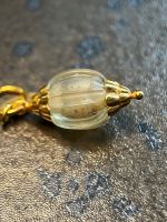 JP005 ลูกปัดแก้วโบราณลายเมล่อน ประดับด้วยทองแท้22k ขนาด: 9.47มม./ Melon Glass Bead with 22k gold Size: 9.47mm.