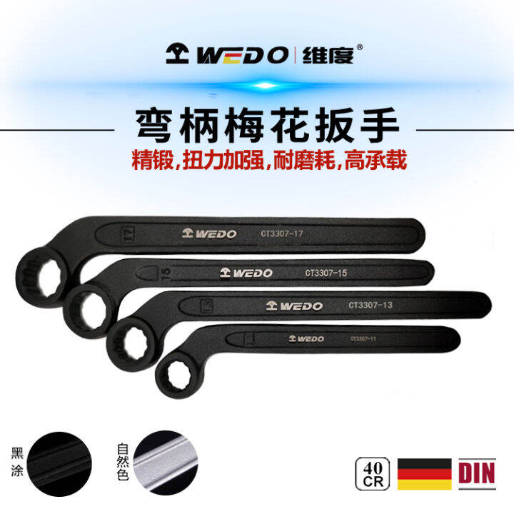 Curved Handle Plum Wrench Curved Single Head Marine Crank Metric