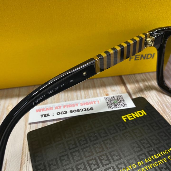 แว่นตากันแดด-fendi-ของแท้100-รุ่น-fs5308a-001-black-yellow-รับประกันศูนย์1ปี