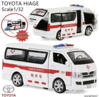 โมเดลรถพยาบาล รถตู้พยาบาล โมเดลรถกู้ภัย TOYOTA HIACE โมเดลรถเหล็ก สเกล 1:32 มีไฟมีเสียง