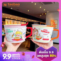 ชามบะหมี่กึ่งสำเร็จรูปสไตล์ญี่ปุ่นชามก๋วยเตี๋ยวเซรามิกไซส์ใหญ่พร้อมฝาปิดสำหรับหอพักนักเรียนการ์ตูนน่ารักสไตล์เกาหลีใช้ในบ้าน