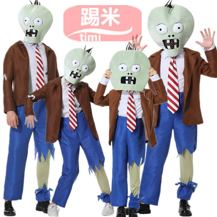 Halloween Plants Vs Zombies Costume Cosplay Zombie Crazy Dave Adult ...