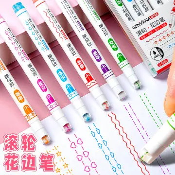 Lace pen wave flower type fluorescent pen contour curve cute marker pen