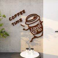 สติ๊กเกอร์อะคริลิค 3D แก้วกาแฟทักทาย Coffee time