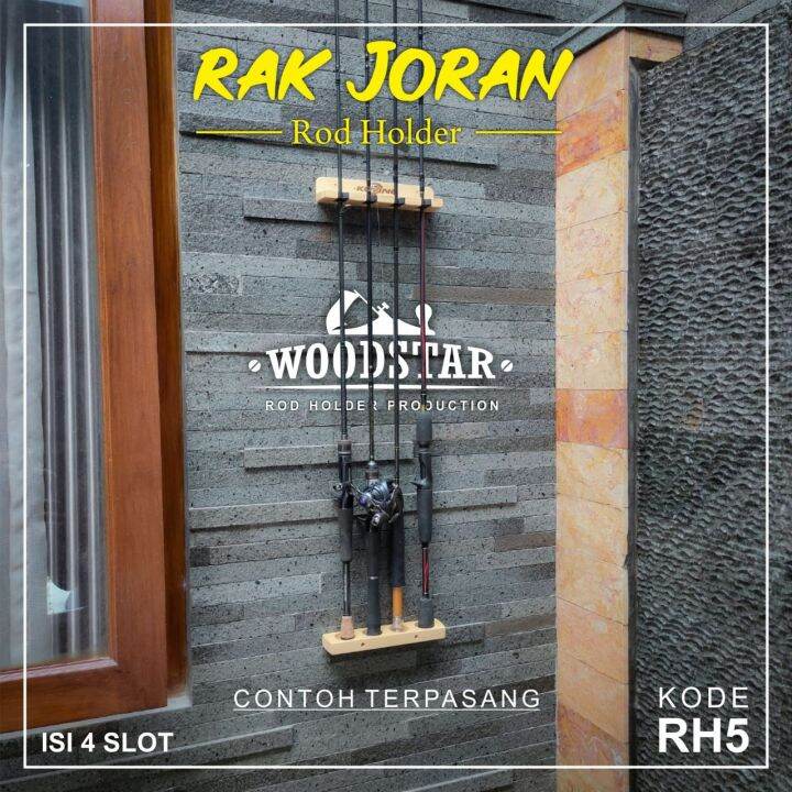 Rak Joran Kayu Rod Holder atau rak untuk menempatkan joran isi 4 slot ...