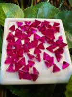 LAB CREATED GEMSTONES BLOOD RED RUBY  COLOR CORUNDUM TRIANGLE 5X5 MM 10 PCS