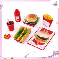 ชุดของเล่นแฮมเบอร์เกอร์และฮอตด็อกอาหารเย็นสไตล์อเมริกันจากแบรนด์ Hape รุ่น Fast Food Set