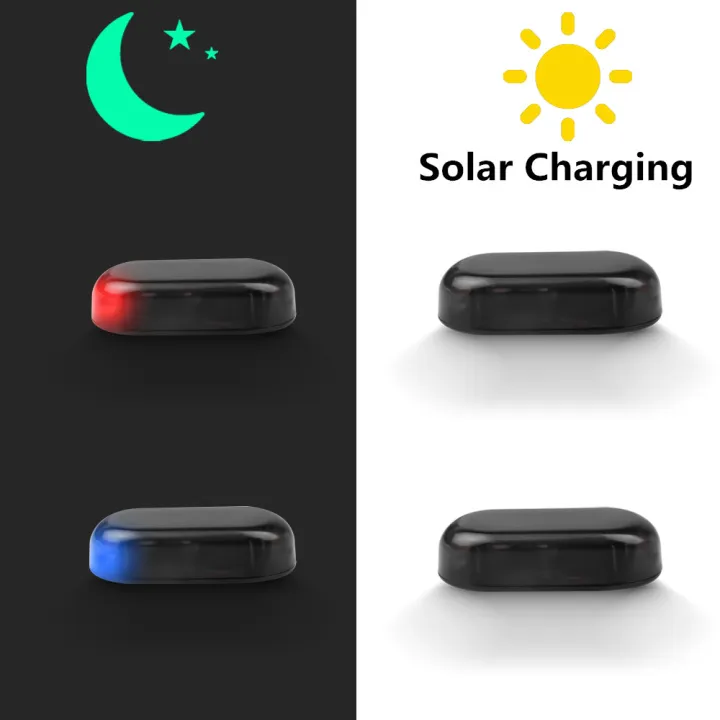 SEAMETAL Solar Power Car Antitheft Warning Lamp LED Light Security Alarm System Warning Anti