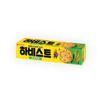 ขนมเกาหลี ลอตเต้ ฮาร์ดเวส แคร๊กเกอร์ผสมงาดำ -Lotte Harvest Original Black Sesame Cracker 100g