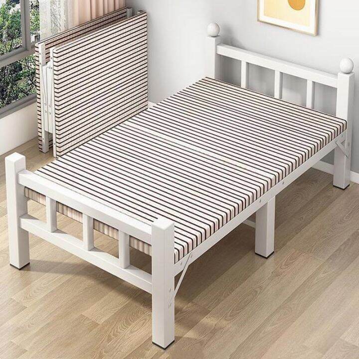 【Ready Stock】Foldable Bed Save Space For Dormitory Rooms Folding Bed Sturdy Bed Frame Single Bed