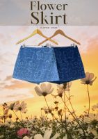 Flower Skirt กระโปรงกางเกงยีนส์ลายดอกไม้ น่ารักเต็มสิบ เกาหลีเกาใจ