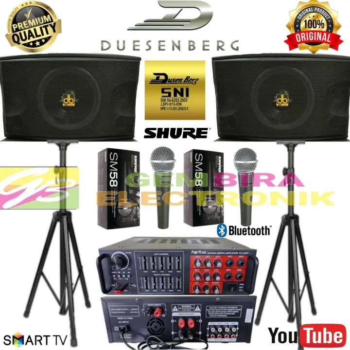 Paket Karaoke Speaker Dusenberg 10 Inchi Ampli Mixer Bluetooth Sound