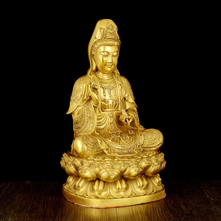 Guanyin Bodhisattva Household Worship Avalokitesvara Living Room Brass ...