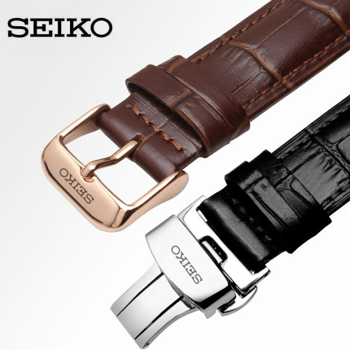 Seiko No. 5 Watch Strap Buckle Genuine Leather Watch Strap Buckle Watch  Accessories 16 18 20mm Butterfly Clasp Leather Watch Buckle Pin Buckle |  Lazada